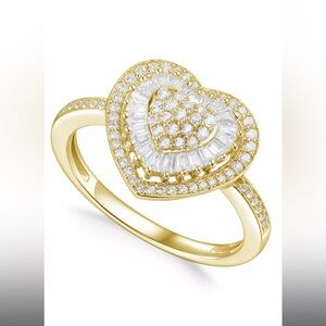 Diamond Heart Cluster Ring in 14k Gold